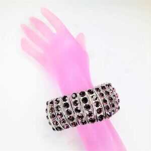 Purple Crystal Rhinestones Stretch Bracelet